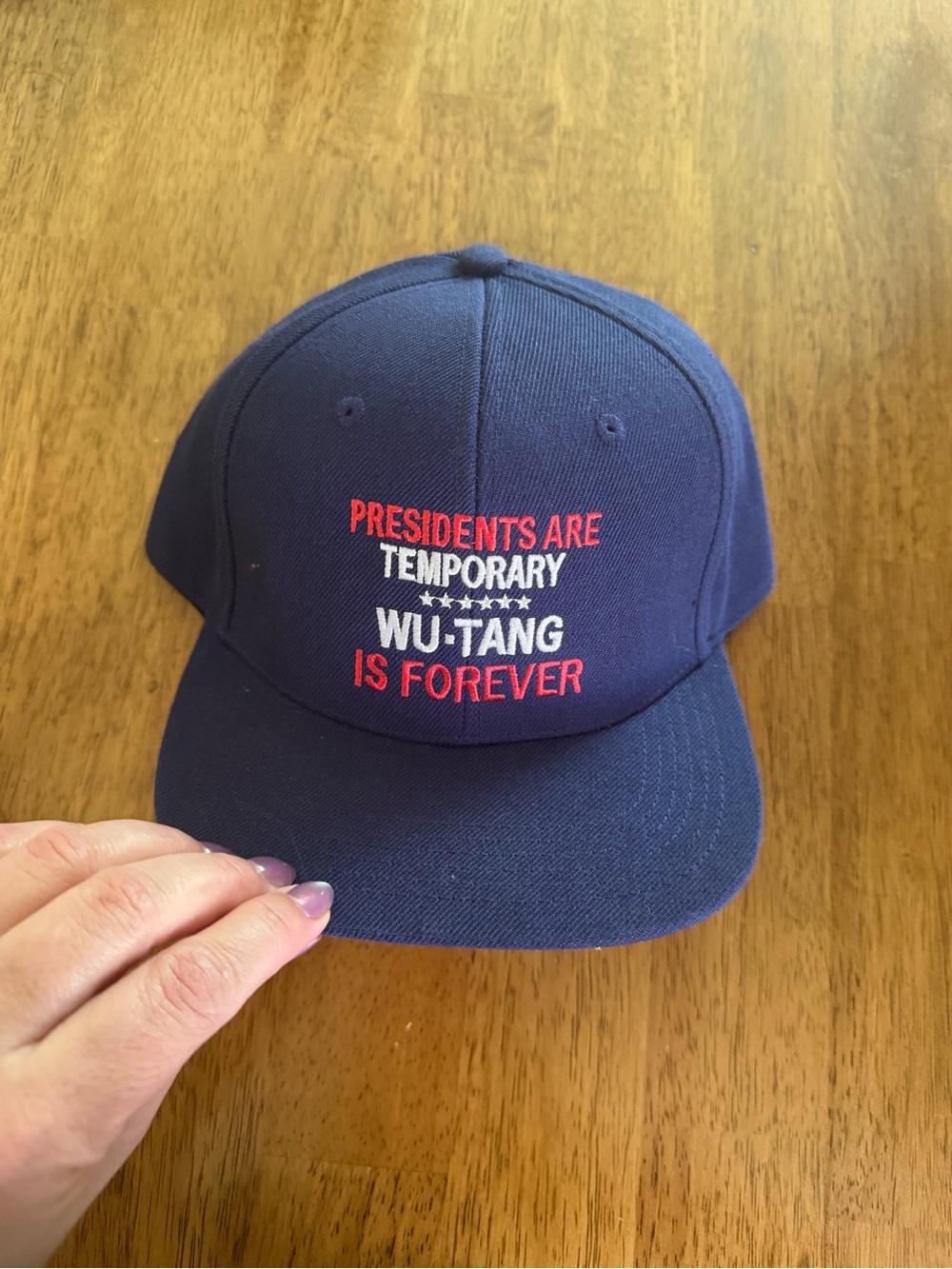 Wu-Tang "Presidents Are Temporary" Navy Snapback Hat